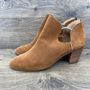 Lucky Brand Powe Suede Leather Ankle Chelsea Booties Women's Size 9.5 M Brown